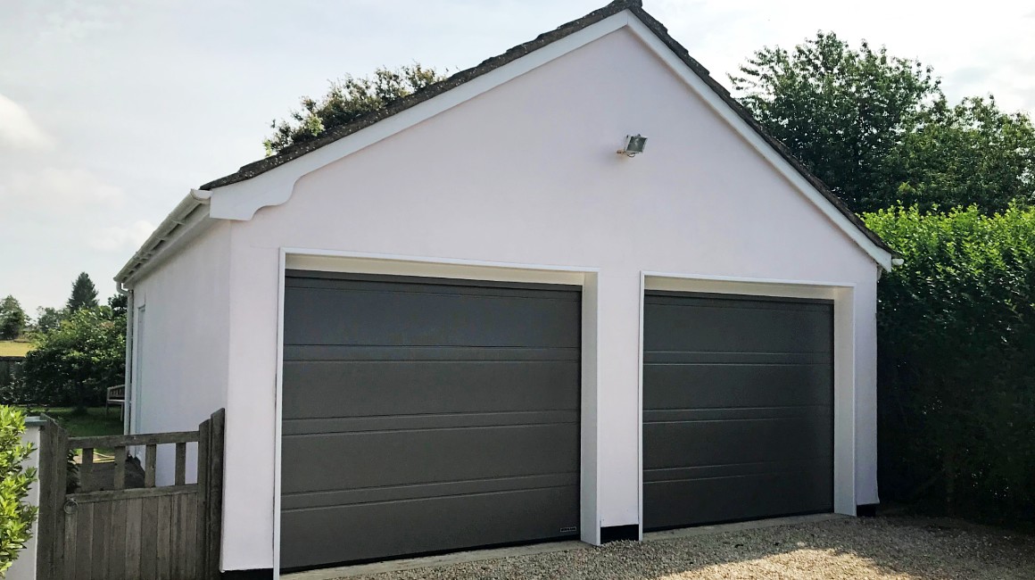 Garage conversion with new garage doors